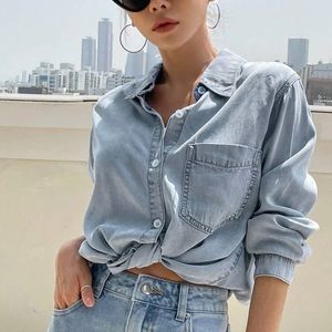 New York & Company Soft Denim Button Up